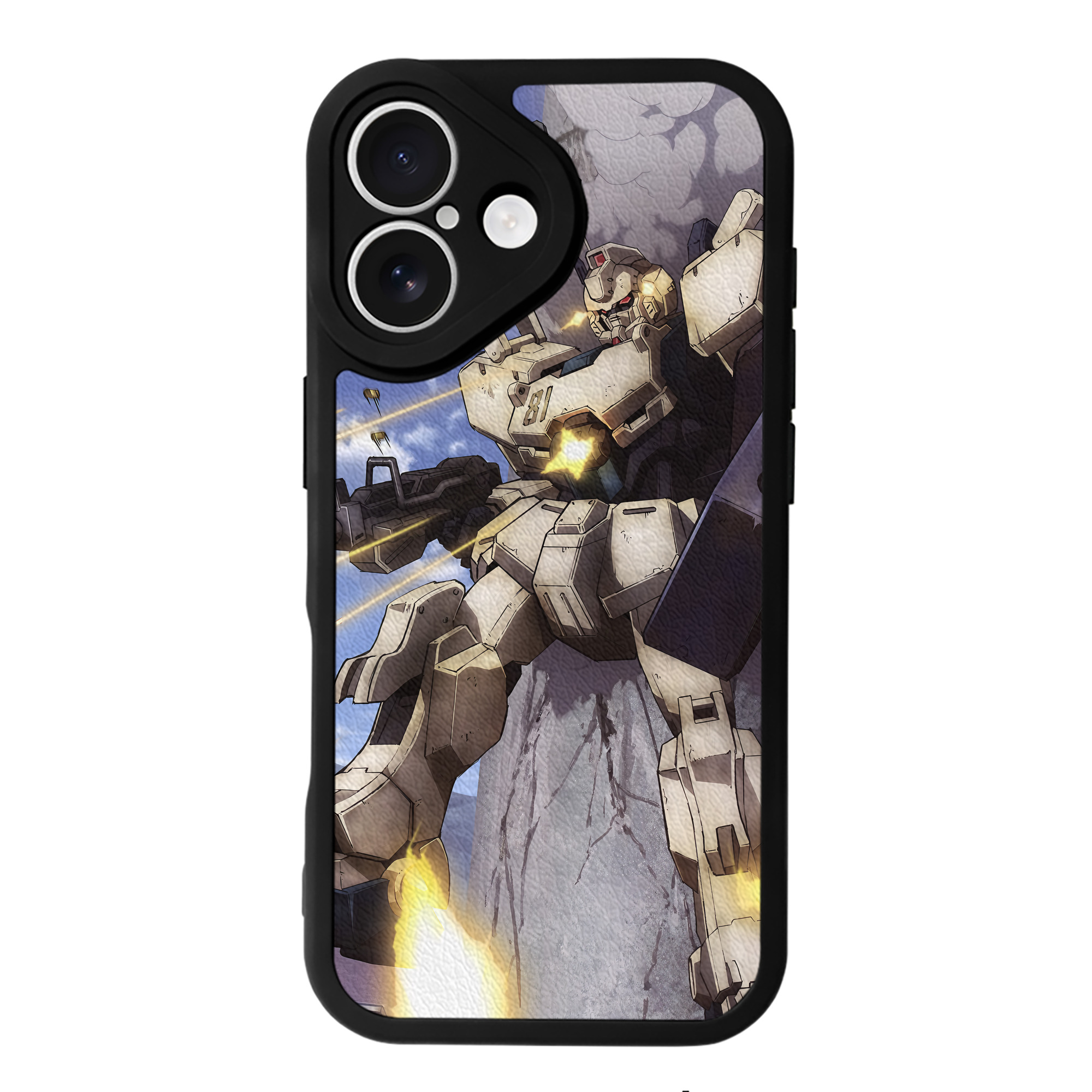 （画像用） 機動戦士ガンダム Mobile Suit Gundam 【iPhone 16シリーズ対応】シリコンスマホケース（レザー調） 材質：シリコン